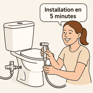 Comment utiliser une douchette WC ? Le guide simple avec notre kit prêt-à-l’emploi 2 étape 1 installation douchette WC