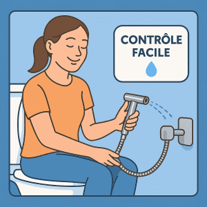 étape 2 : utilisation douchette WC